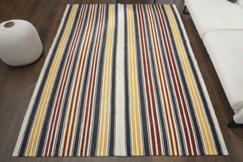 Striped Colorful Kilim Rug