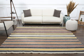 Striped Colorful Kilim Rug - Thumbnail