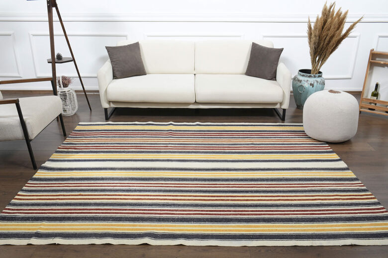 Striped Colorful Kilim Rug