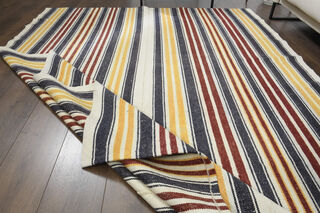 Striped Colorful Kilim Rug - Thumbnail