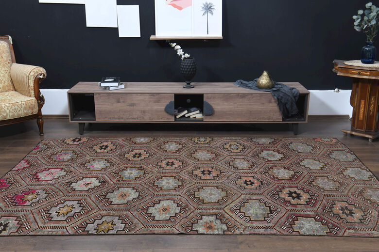 Handmade Vintage Anatolian Cacim Carpet