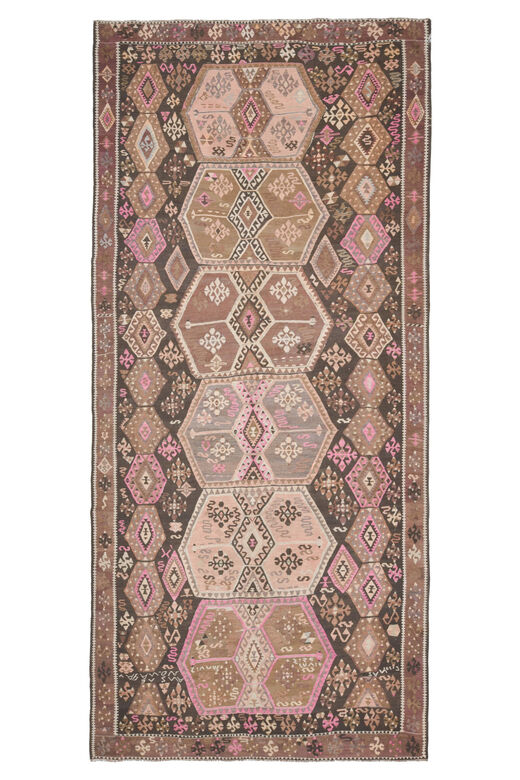 Flatweave Turkish Vintage Wide Runner Rug