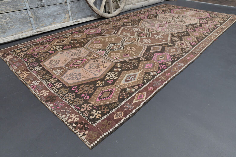 Flatweave Turkish Vintage Wide Runner Rug