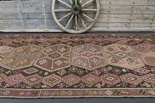 Flatweave Turkish Vintage Wide Runner Rug - Thumbnail