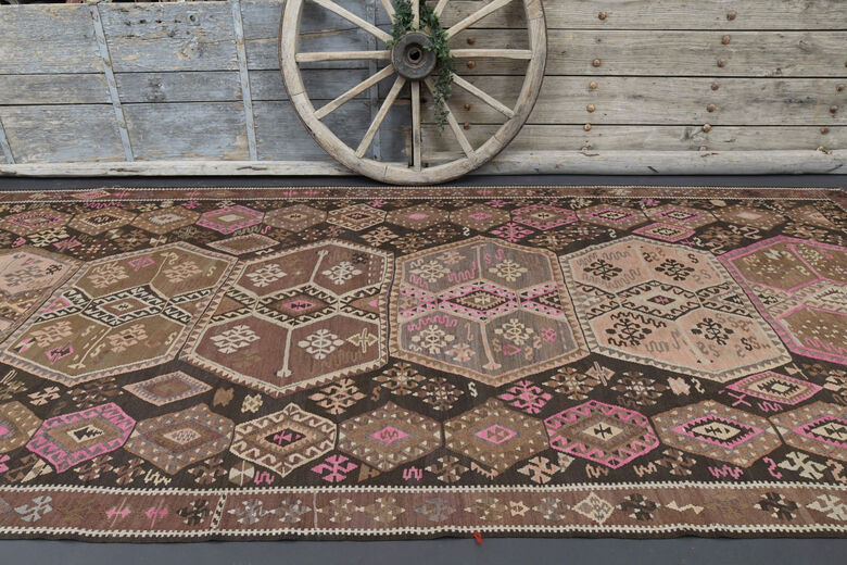 Flatweave Turkish Vintage Wide Runner Rug