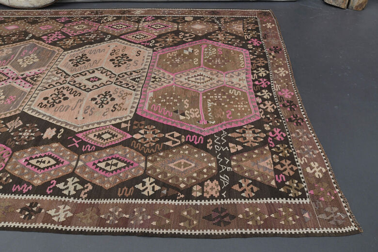 Flatweave Turkish Vintage Wide Runner Rug