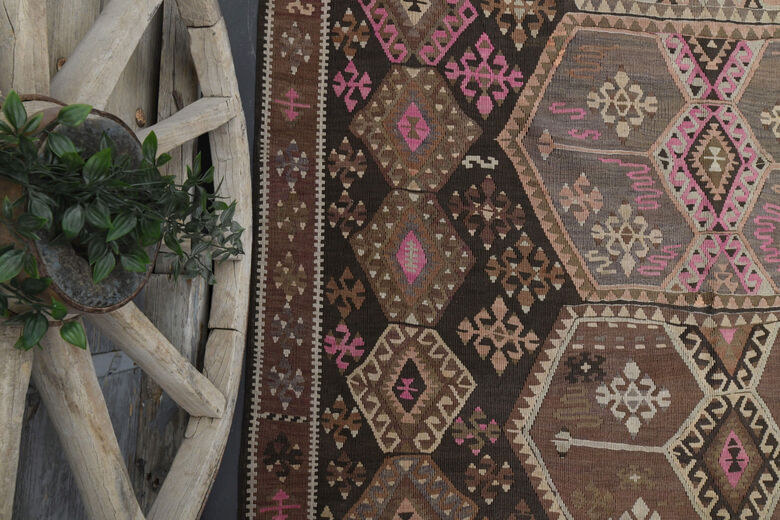 Flatweave Turkish Vintage Wide Runner Rug