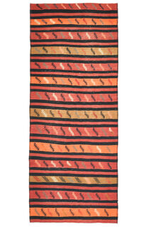 Turkish Vintage Wide Runner Kilim - Thumbnail