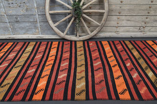 Turkish Vintage Wide Runner Kilim - Thumbnail