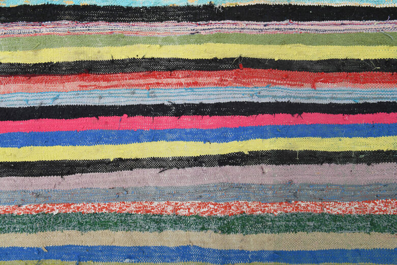 Multi-Color Turkish Vintage Striped Rug