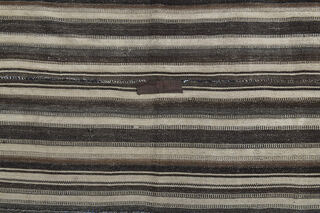 Beige & Black Striped Vintage Kilim - Thumbnail