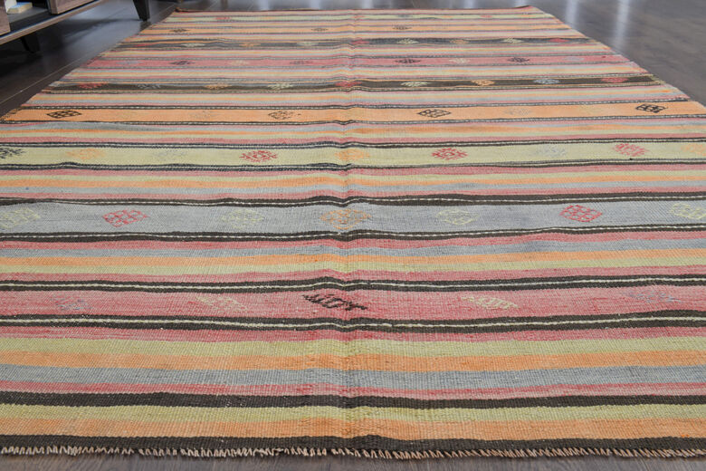 Colorful Vintage Kilim Area Rug