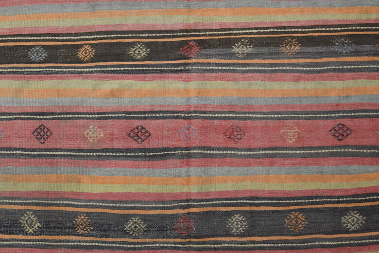 Colorful Vintage Kilim Area Rug