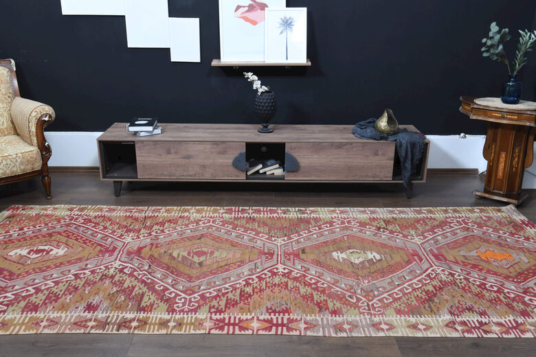 Turkish Cacim Kilim Wide Runner