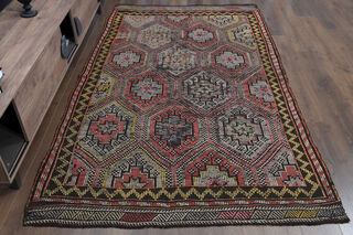 Vintage Turkish Cacim Kilim Rug - Thumbnail