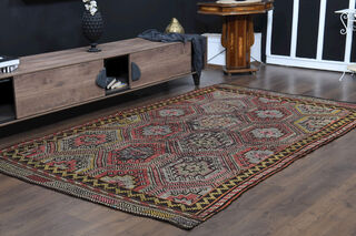 Vintage Turkish Cacim Kilim Rug - Thumbnail