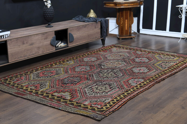 Vintage Turkish Cacim Kilim Rug