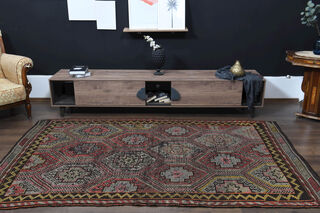 Vintage Turkish Cacim Kilim Rug - Thumbnail