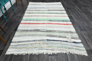Turkish Vintage Area Kilim Rug - Thumbnail