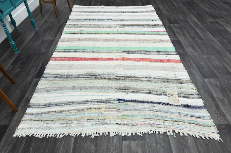Turkish Vintage Area Kilim Rug
