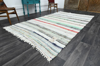 Turkish Vintage Area Kilim Rug - Thumbnail