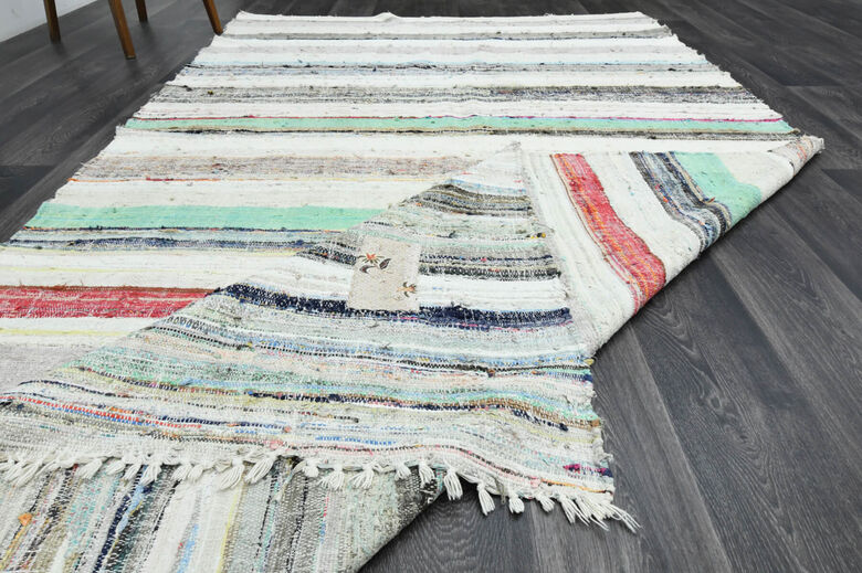 Turkish Vintage Area Kilim Rug