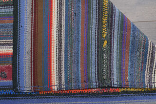 Colorful Flatweave Striped Rug - Thumbnail