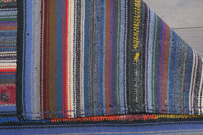 Colorful Flatweave Striped Rug