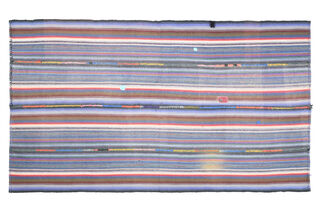 Colorful Flatweave Striped Rug - Thumbnail