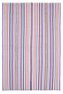 Colorful Flatweave Striped Rug - Thumbnail