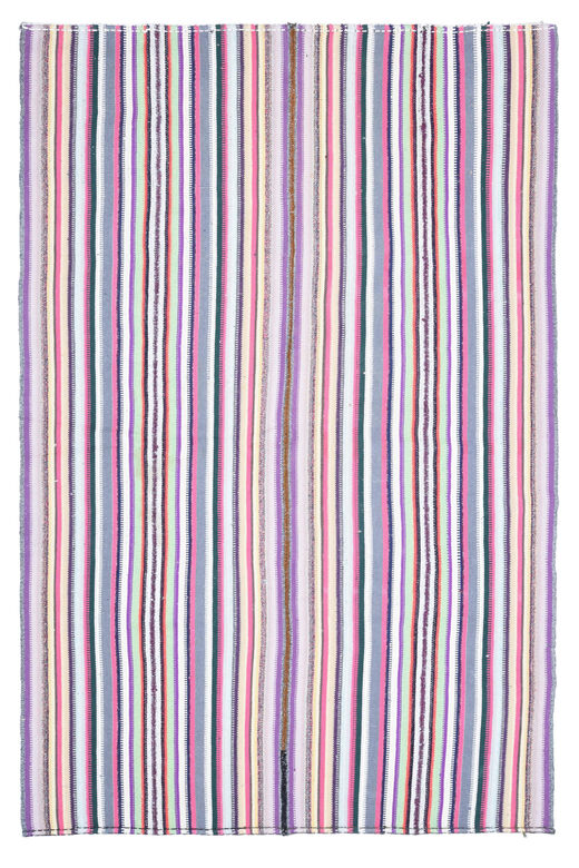 Colorful Flatweave Striped Rug