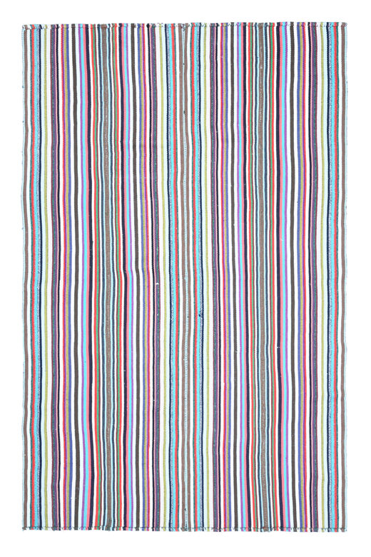Colorful Flatweave Striped Rug
