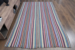 Colorful Flatweave Striped Rug - Thumbnail