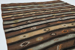 Turkish Vintage Brown Rug - Thumbnail