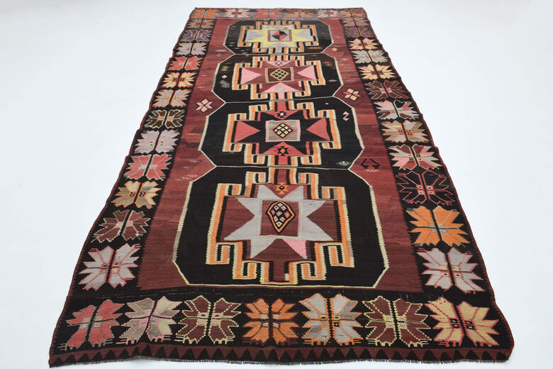 Turkish Wide Flatweave Runner Rug