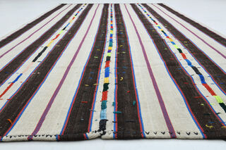 Turkish Vintage Blakc&White Area Rug - Thumbnail