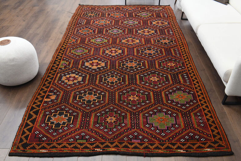 Flatweave Handmade Vintage Rug