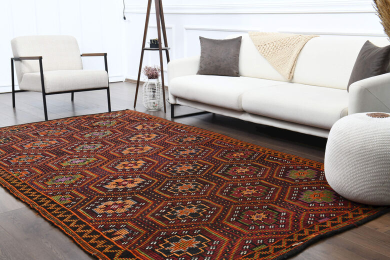 Flatweave Handmade Vintage Rug