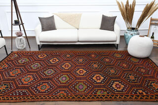 Flatweave Handmade Vintage Rug - Thumbnail