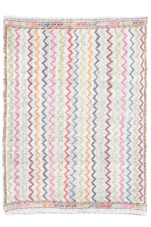 Zig-Zag Flatweave Vintage Area Rug - Thumbnail