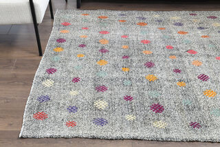 Turkish Vintage Gray Area Kilim - Thumbnail