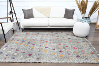 Turkish Vintage Gray Area Kilim - Thumbnail