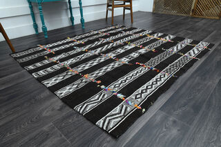 Turkish Black Vintage Area Rug - Thumbnail