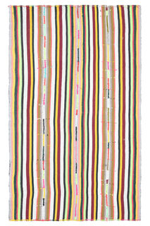 Turkish Vintage Striped Rug - Thumbnail