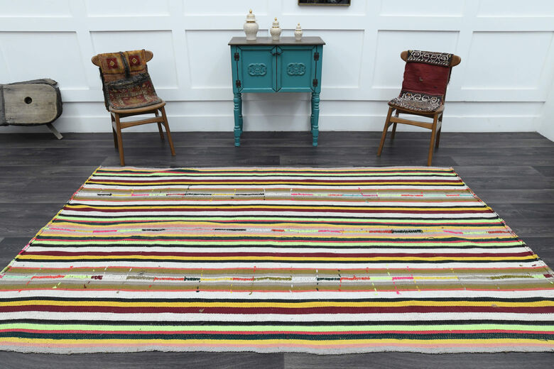 Turkish Vintage Striped Rug