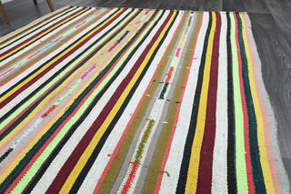 Turkish Vintage Striped Rug - Thumbnail