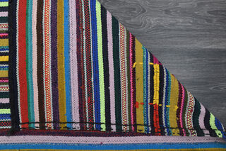 Vintage Turkish Striped Rug - Thumbnail