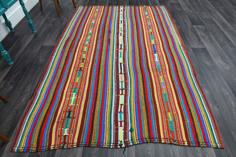 Striped Turkish Kilim Rug