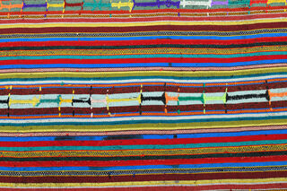 Striped Turkish Kilim Rug - Thumbnail