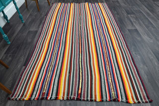 Turkish Vintage Striped Carpet - Thumbnail